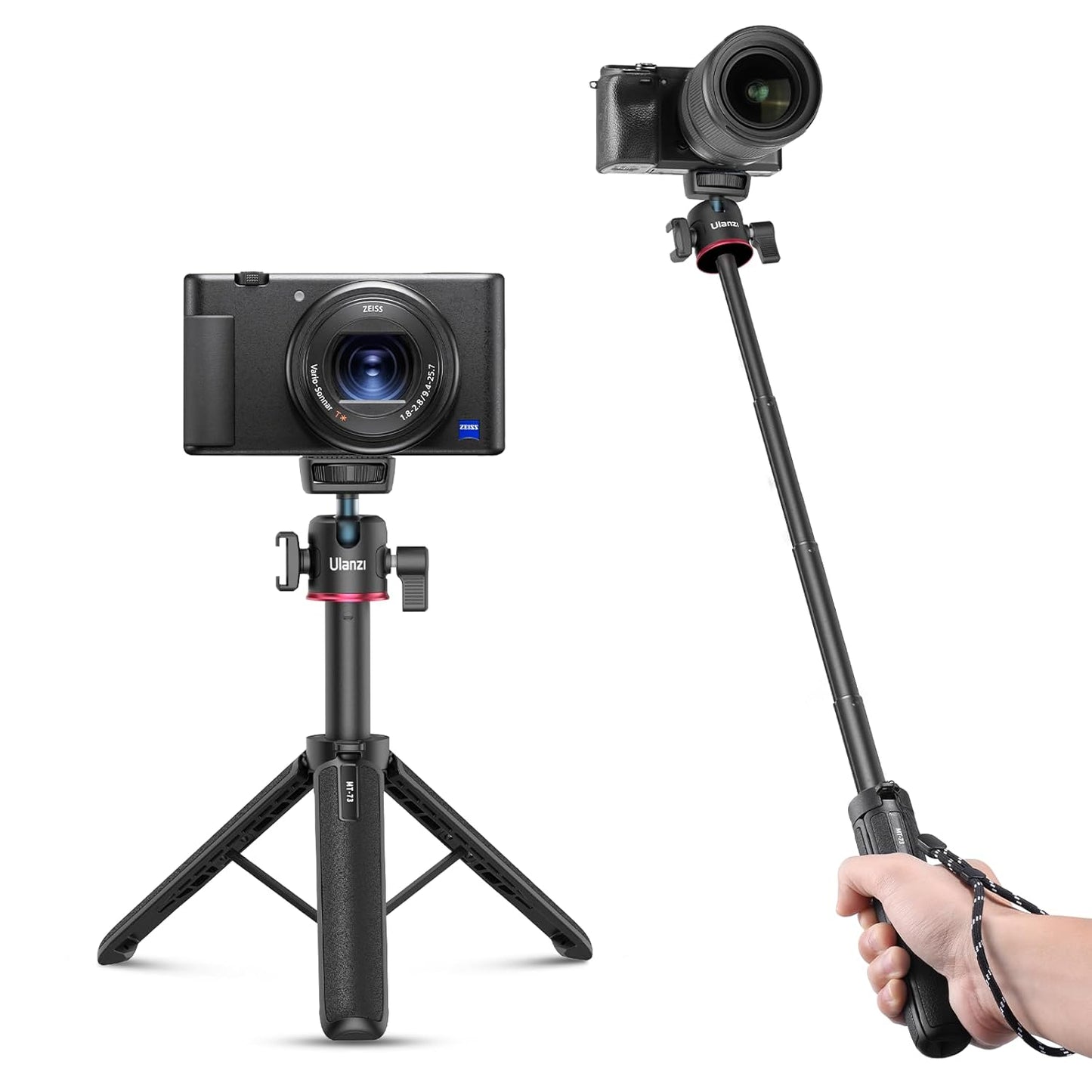 ULANZI MT-73 Extension Pole Tripod, Selfie Stick for Vlogging Cameras