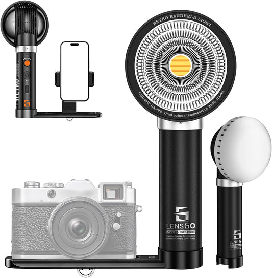 LENSGO 40SHB 40W Bi-Color Video Light, CRI96+, 8 Effects, Softbox, Rechargeable