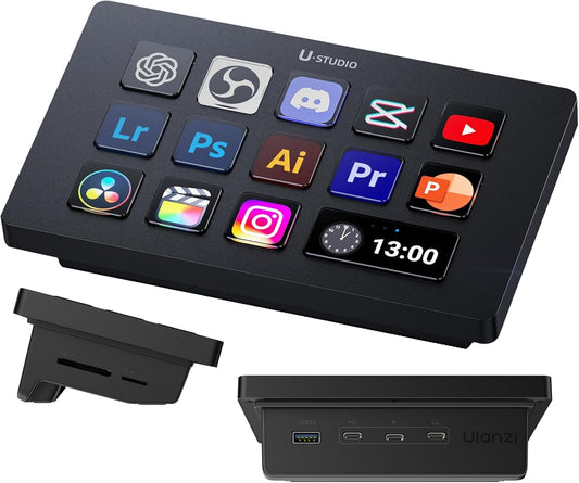 ULANZI D200H 7-in-1 Stream Controller Hub Keyboard w LCD & Programmable Macro Keys