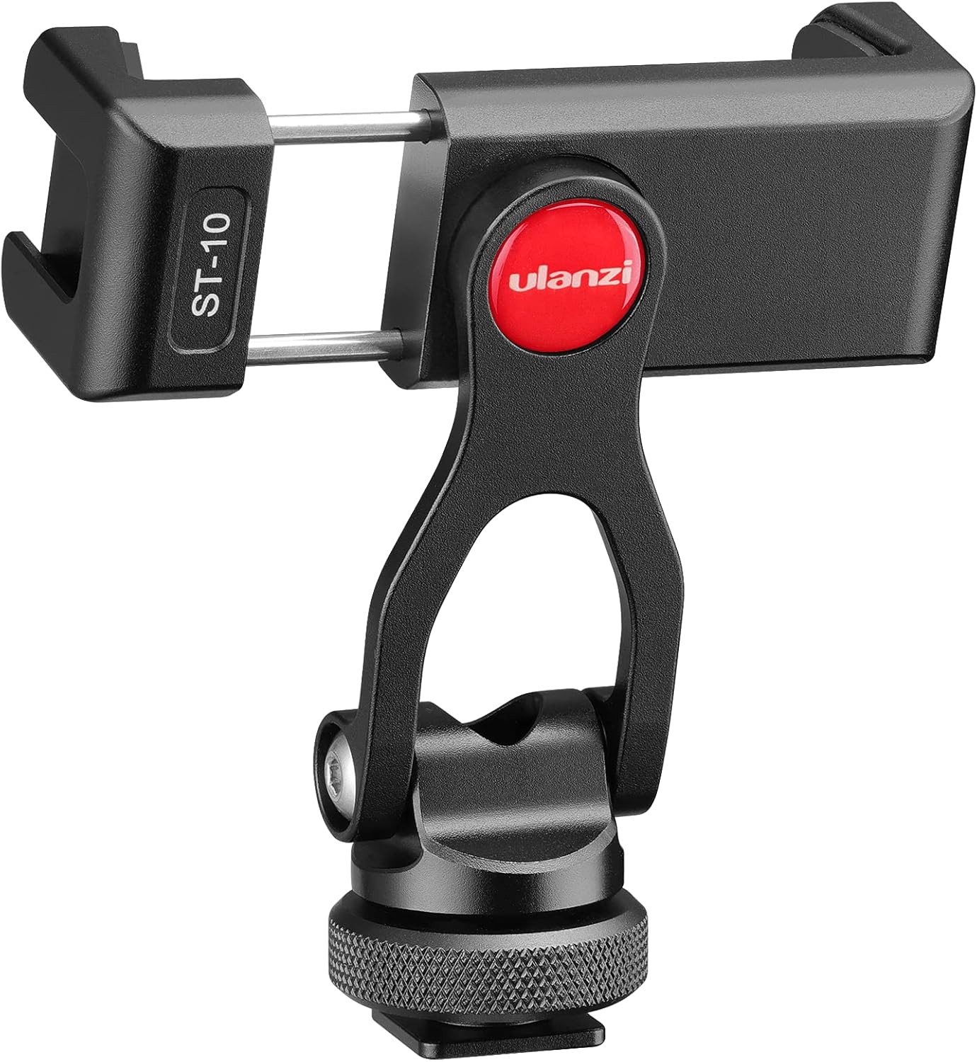ULANZI ST-10 Metal Phone Tripod Mount, 360° Universal Clamp, 2 Cold Shoes