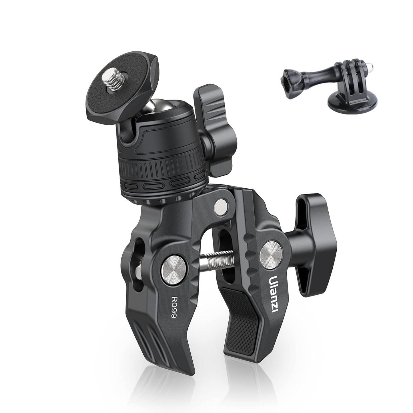 ULANZI R099 Super Clamp Camera Mount with 360° Ballhead for Bike/Bicycle/Motorcycle Handlebar Pole Tripod Tube Crossbar Gimbal Rods Mount