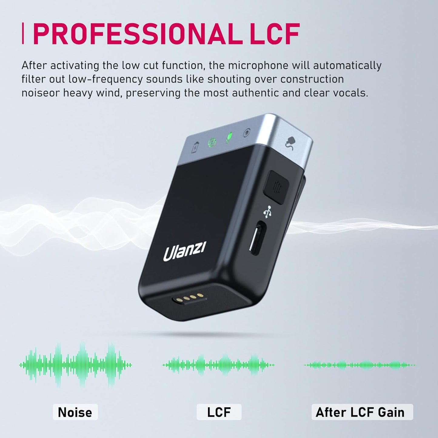 Ulanzi U-Mic AM18 Wireless Lavalier Microphone System A018GBB2