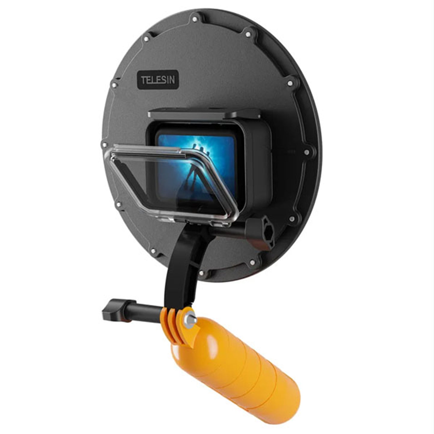 TELESIN 6-inch Dome Port Lens for Hero 12, 11/10/9 Black - Complete Underwater Photography Kit with Waterproof Housing, Floating Grip Trigger, and Transparent Cover