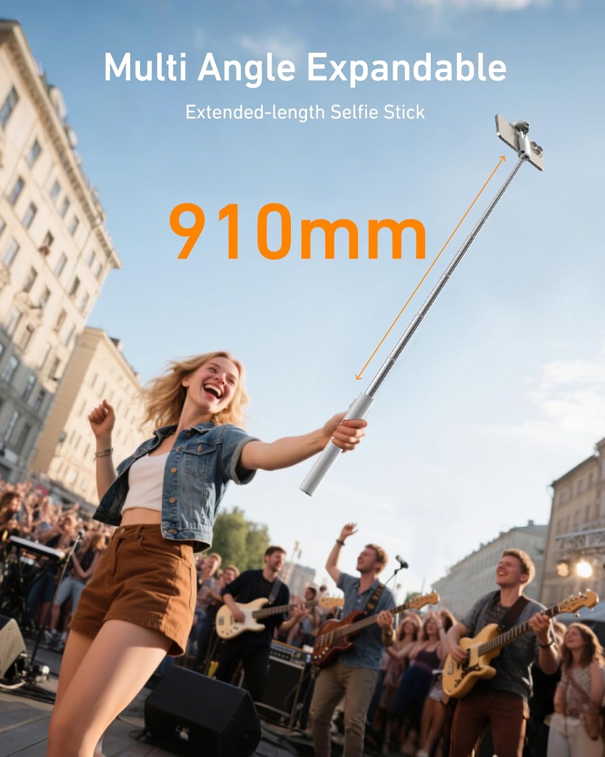 TELESIN 50" Selfie Stick Tripod for iPhone, 360° Adjustable Stand with Zoom Remote
