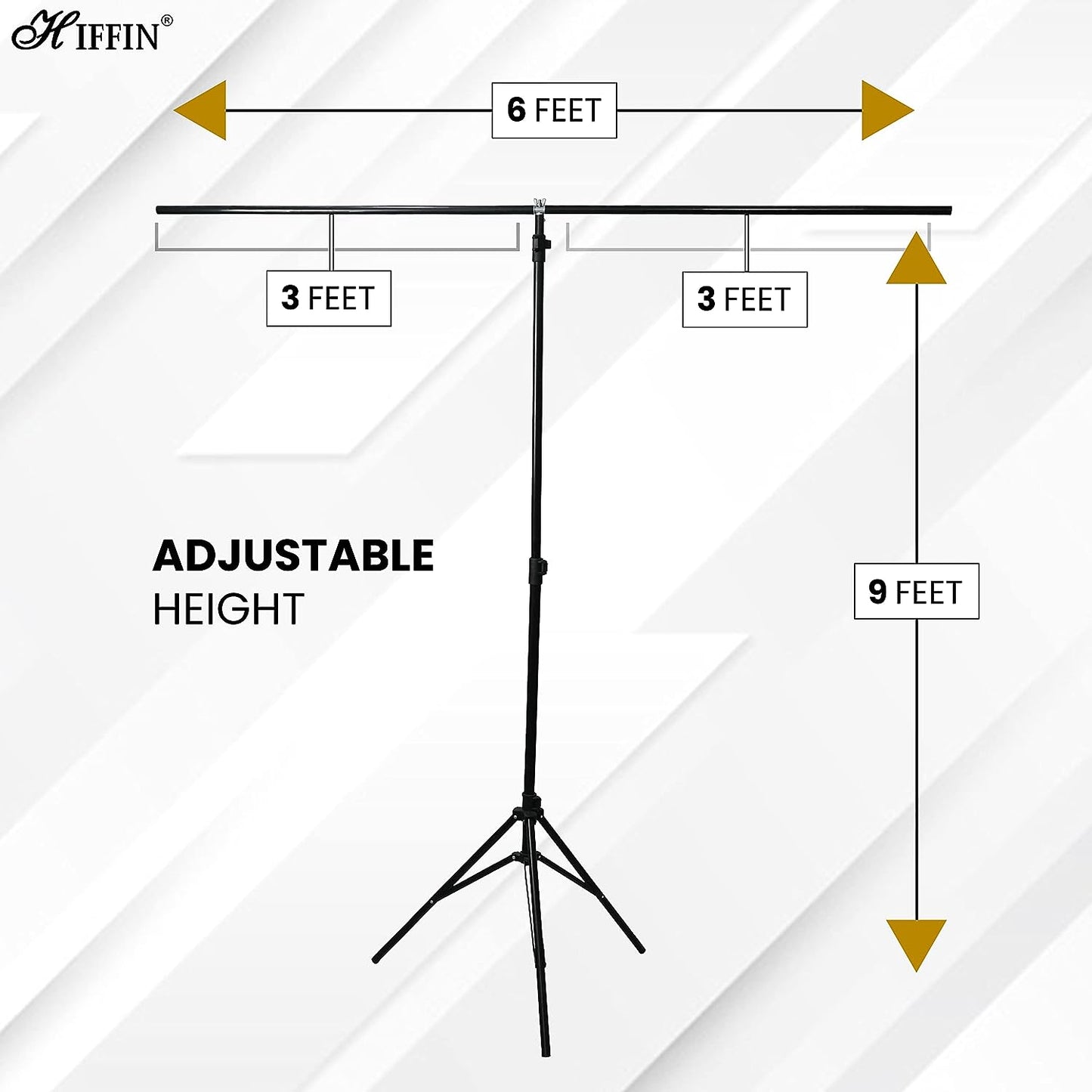 HIFFINT-Shape 9x6 Ft. Backdrop Stand ,6ft Wide 9ft Tall Adjustable Background Support System Kit Heavy Duty Thicken Photo Backdrop Stand for Parties...