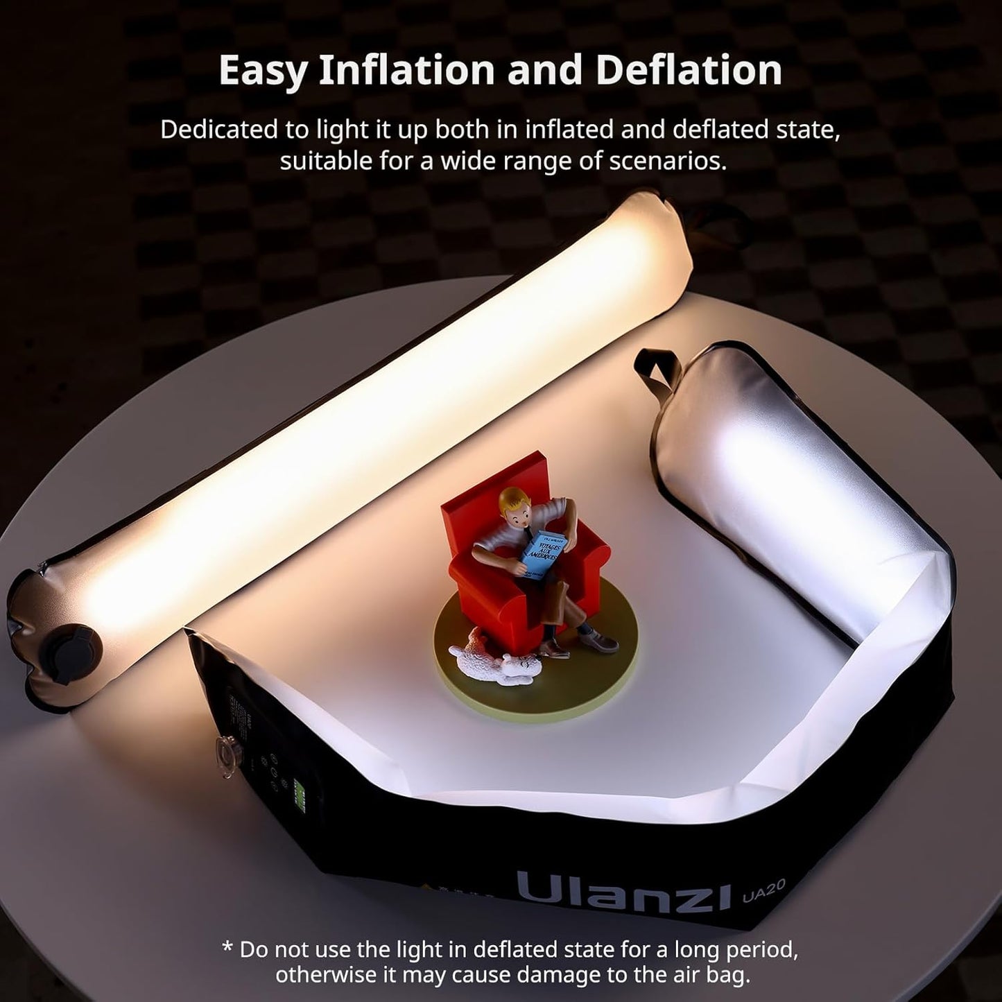Ulanzi UA20 20W Bi-Color Inflatable Tube Light, 2700K-6500K, CRI 95+