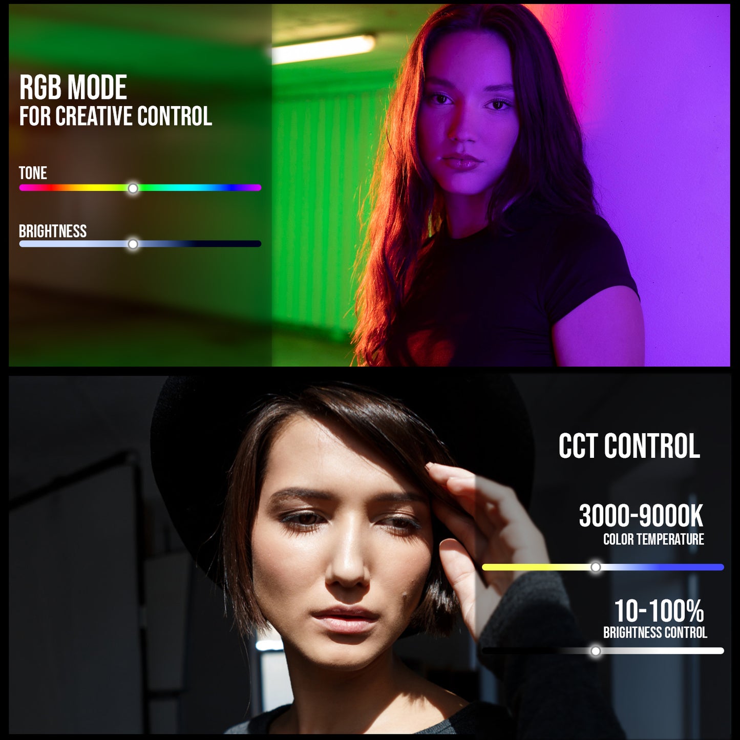 VL49 RGB Video Light, 3000-9000K, 1200mAh, 9 Effects, CRI 95+