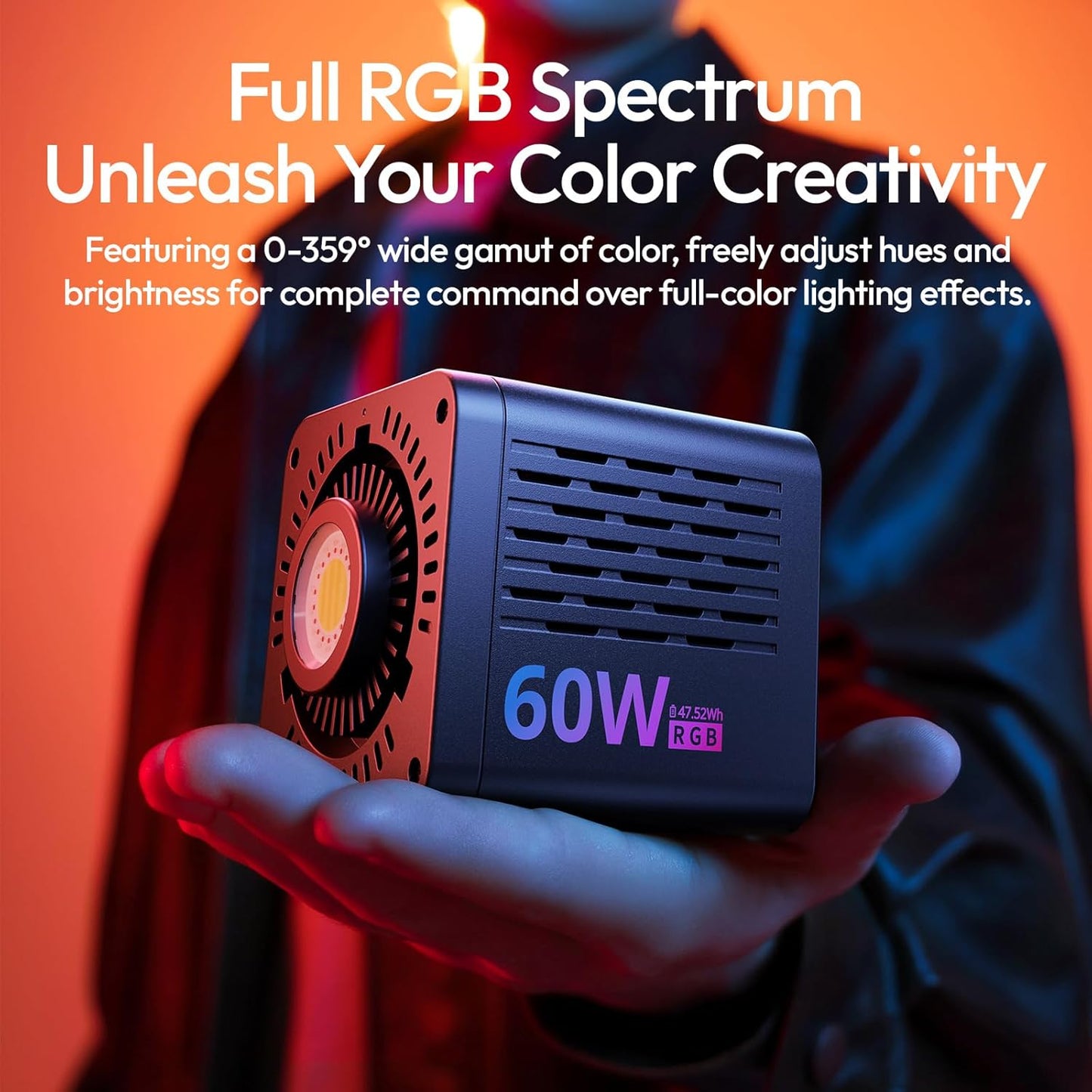 ULANZI C60RGB 60W RGB COB LED Light 2500-6500K CRI95+ 20FX Bowens