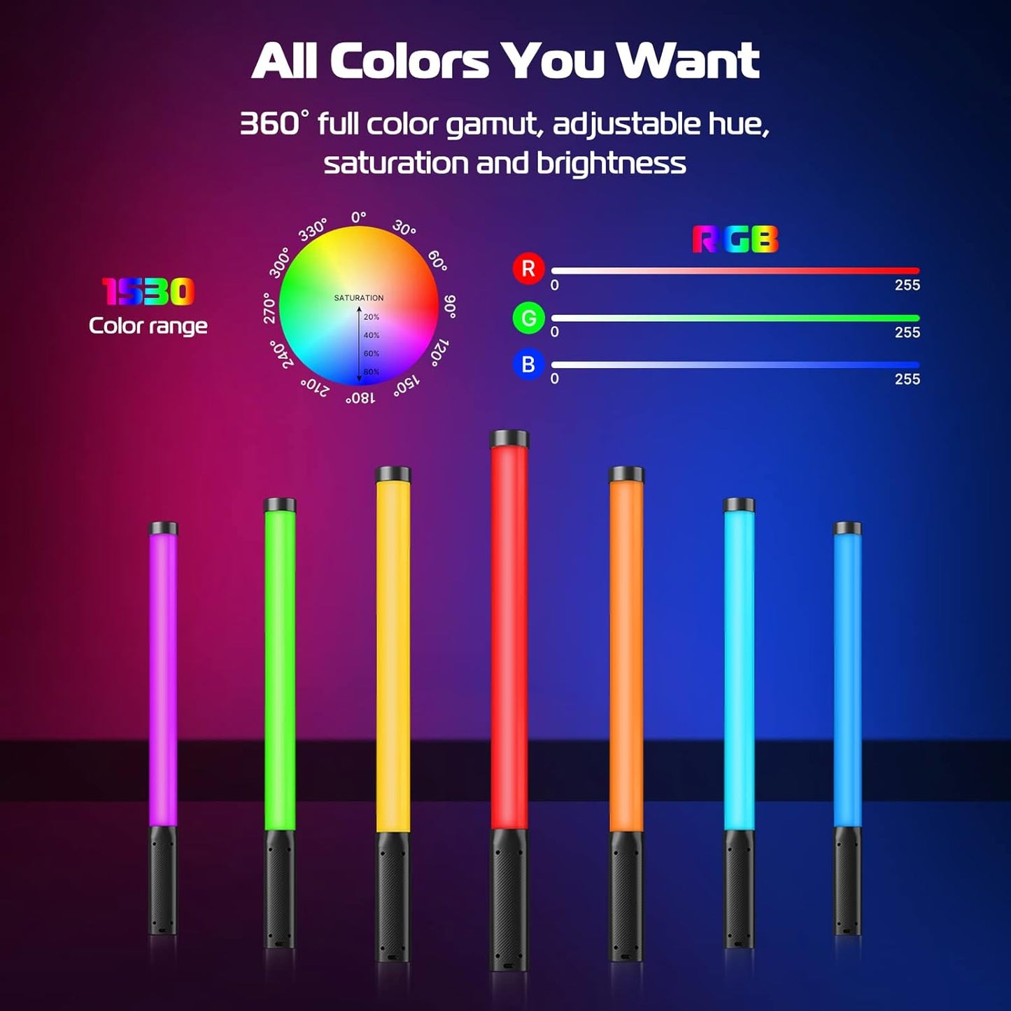 Ulanzi VL 119 RGB Light Stick 2500K-9000K, CRI 95+, 2000mAh LED