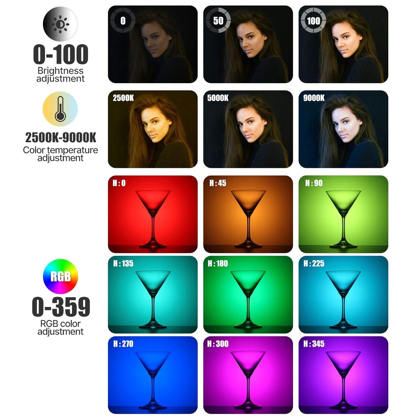 Ulanzi VL49 RGB Video Light, LED, 2000mAh, CRI 95+, 2500-9000K, Dimmable