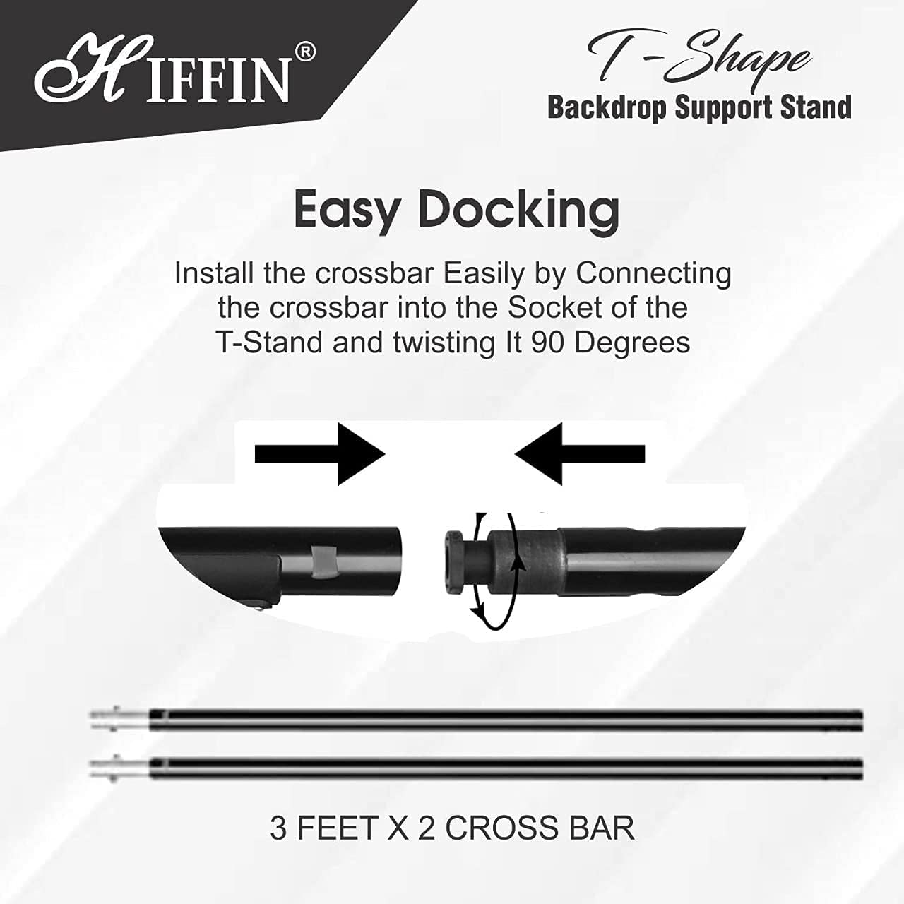 HIFFIN Green Screen Backdrop 152.4MM X 228.6MM (6FtX9Ft) with Stand - 6X9FT Photography Backdrop T-Shape Stand