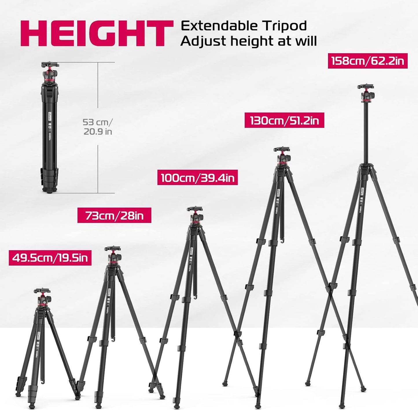 ULANZI MT-55 Travel Tripod Stand for DSLR & Smartphone, Ombra