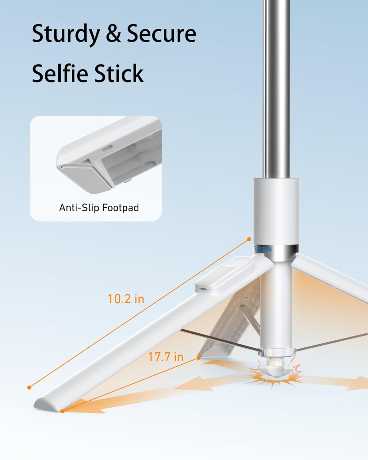 TELESIN 70" Phone Tripod Stand, Auto-Open Selfie Stick, Magnetic Remote, 360° Adjustable