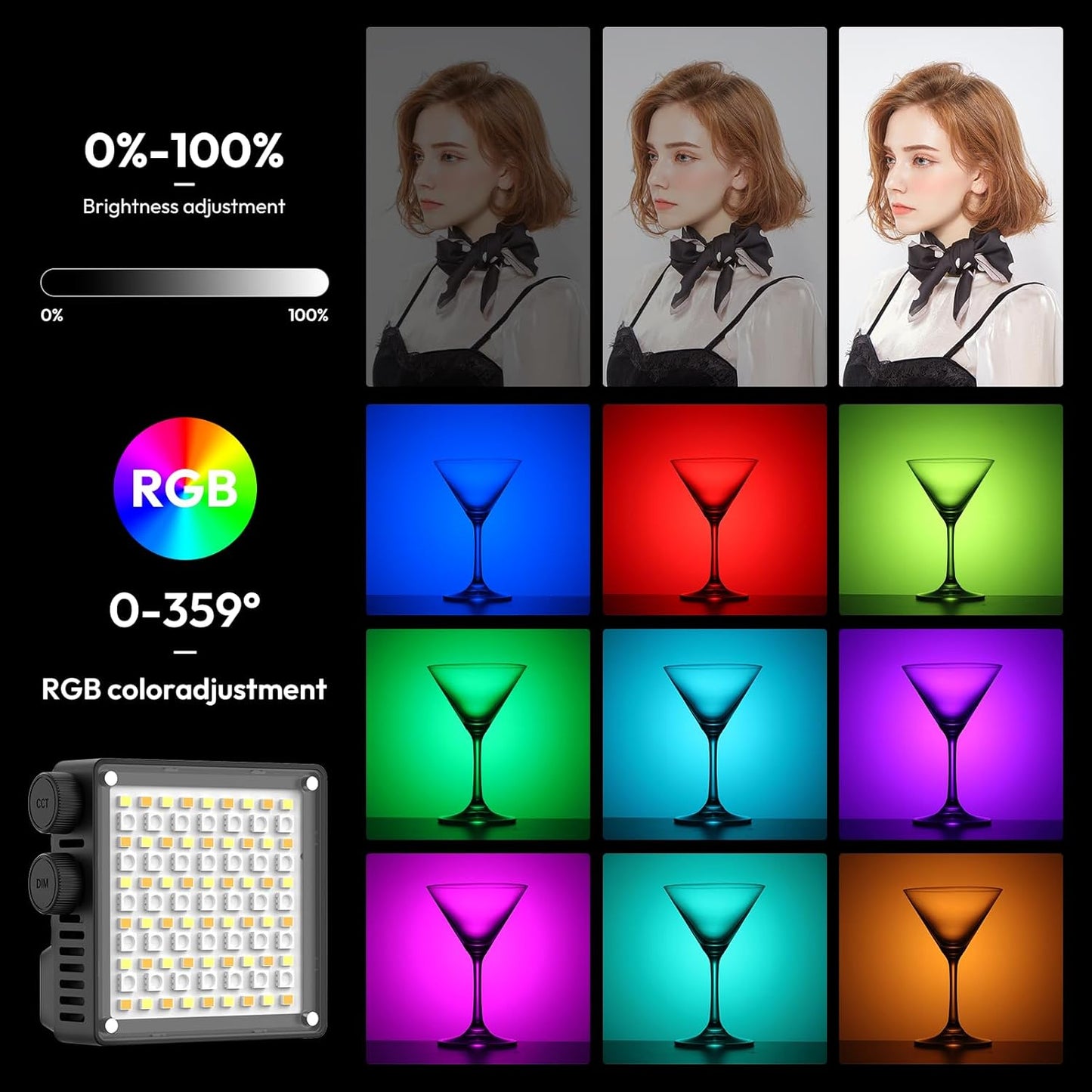 Ulanzi LE20 20W Pocket RGB Video Light 3200Lx CRI 95＋L090