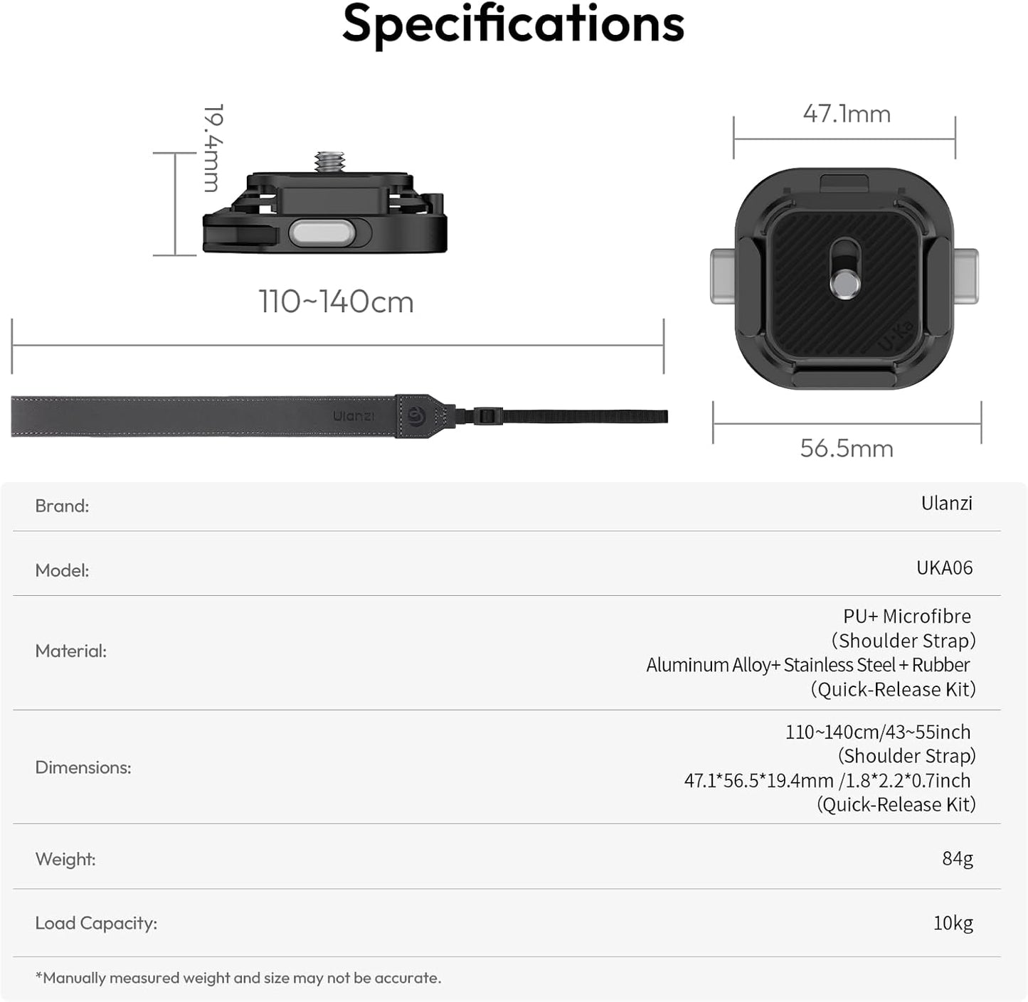 ULANZI UKA06 Camera Backpack Strap Clip Shoulder Strap Quick Release Kit