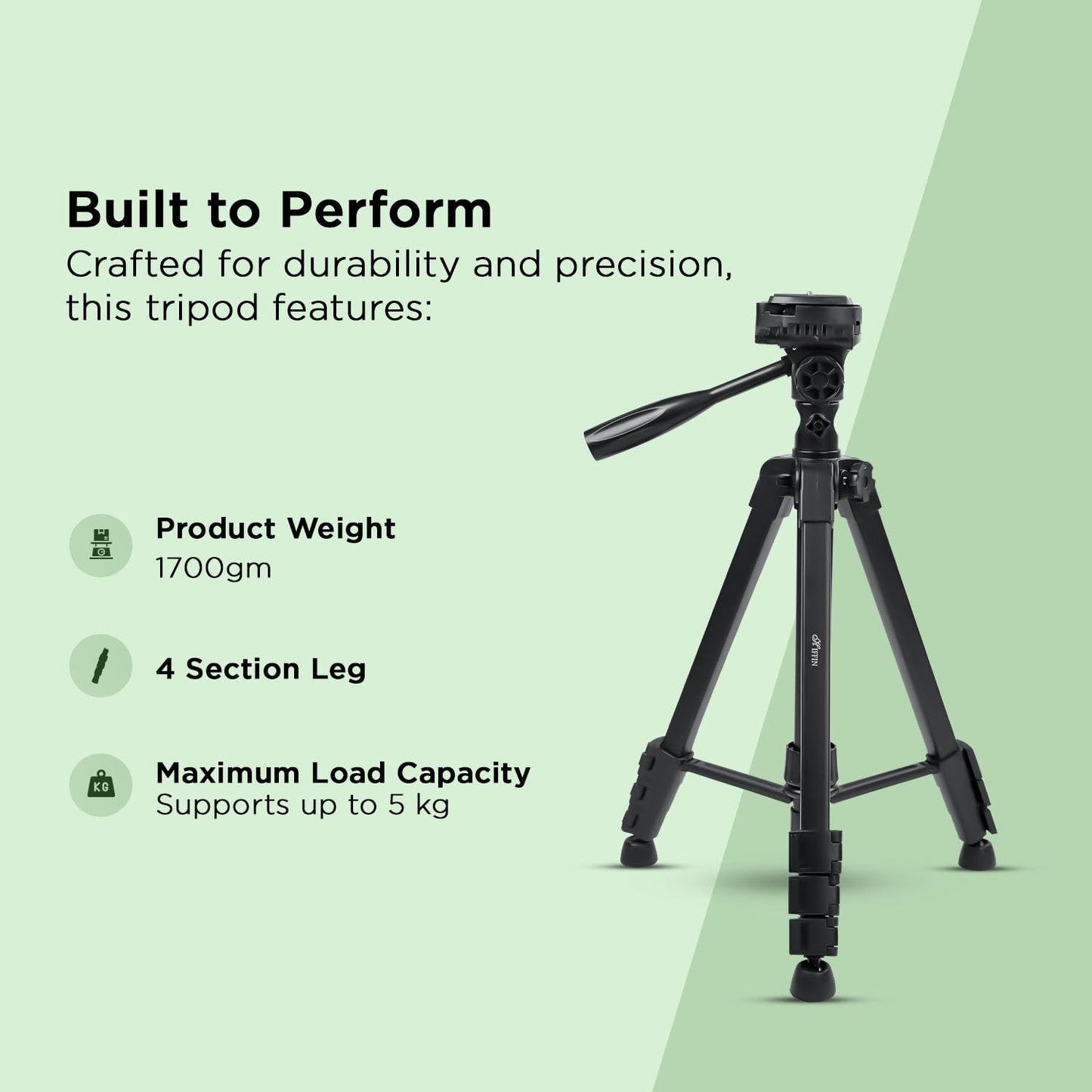 HTR-900 Tripod & Monopod, 150CM, 5KG Load, Bag, DSLR/Video