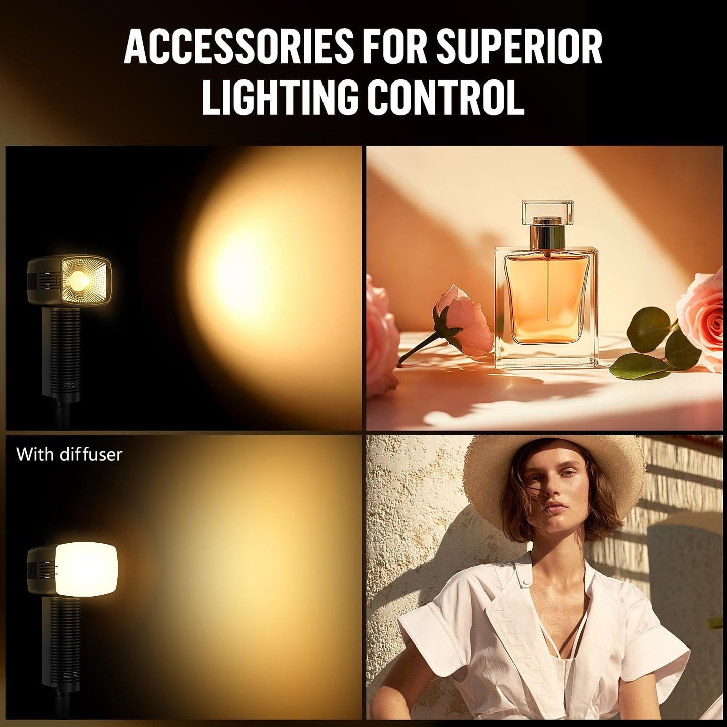 LENSGO 40SHC 40W Bi-Color Video Light, CRI96+, Dimmable, 8 Effects, Softbox