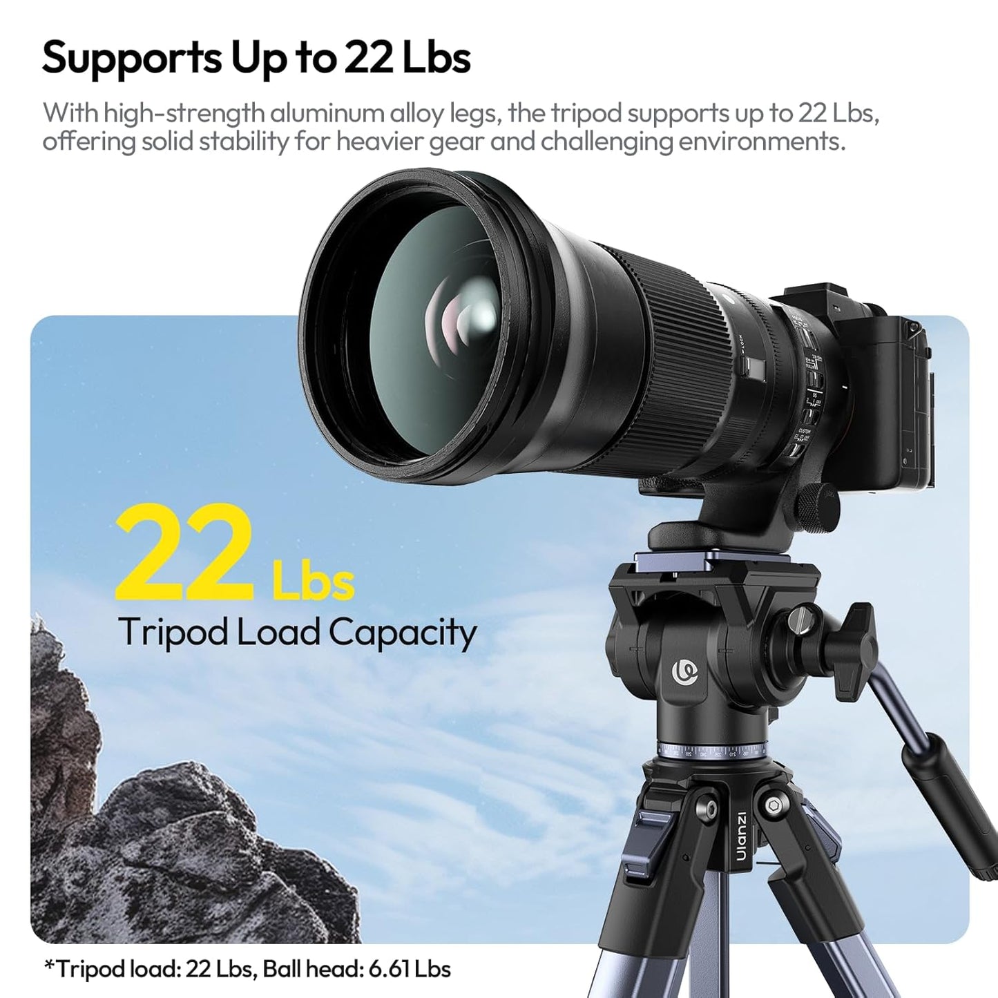 Ulanzi OMBRA Video II Travel Tripod (T154) – Lightweight Aluminum with Fluid Head