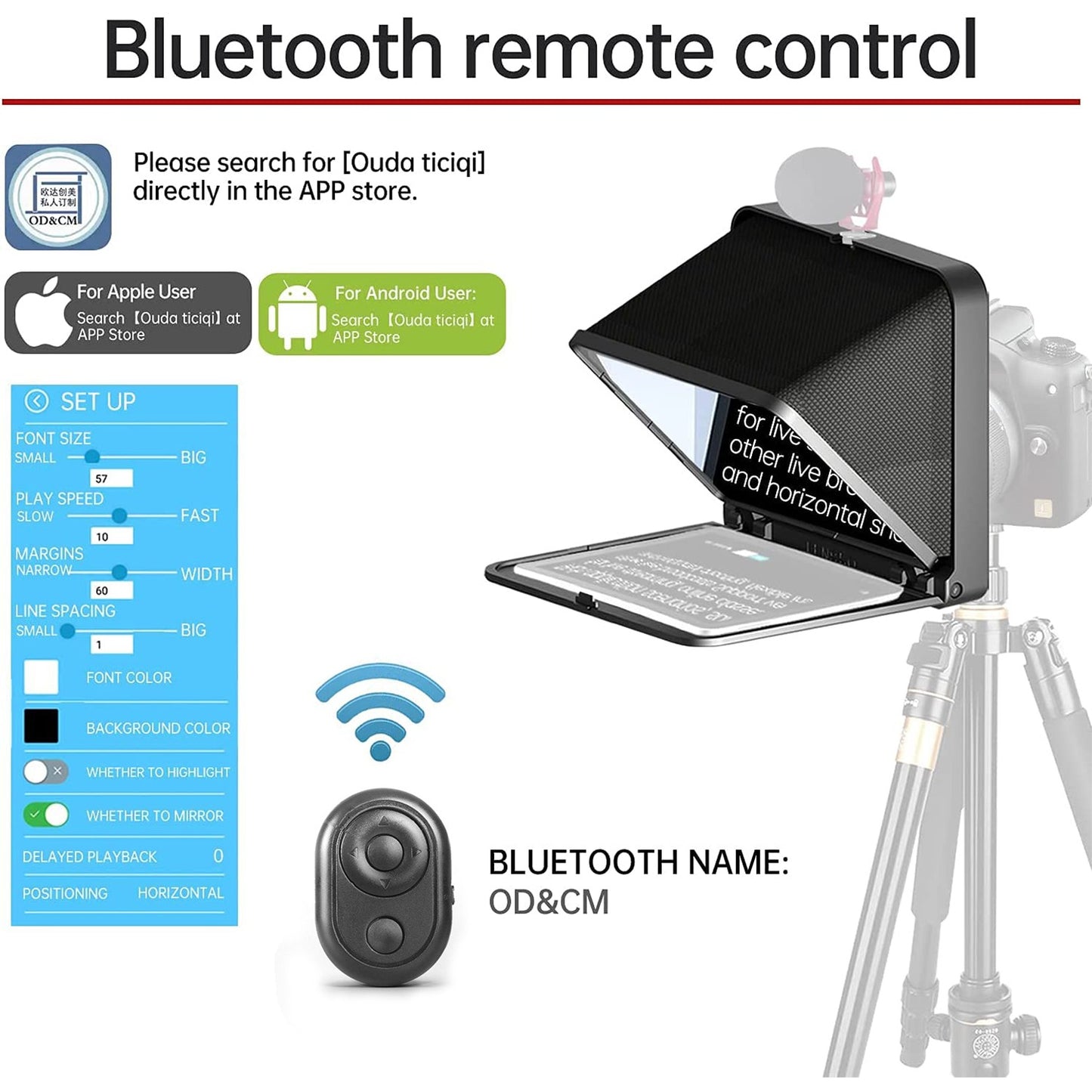 LENSGO TC7 8” Teleprompter for iPad Tablet Smartphone DSLR Camera w/Remote Control, APP Compatible with iOS & Android System for Online Teaching Vlog Live Streaming (TC7)