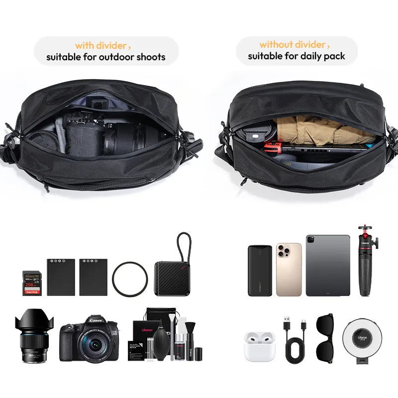 Ulanzi BP038 Travel Messenger Bag Camera Sling Bag V2 10L Multi-Pocket