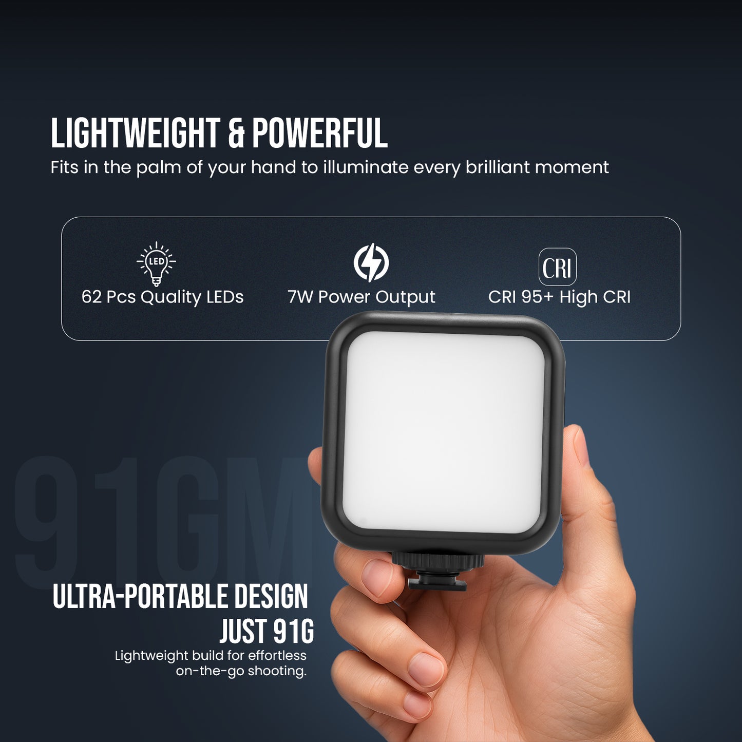 LT-003 Selfie Light 3000-9000K | 7W, 3 Modes, USB-C, Portable for Phones