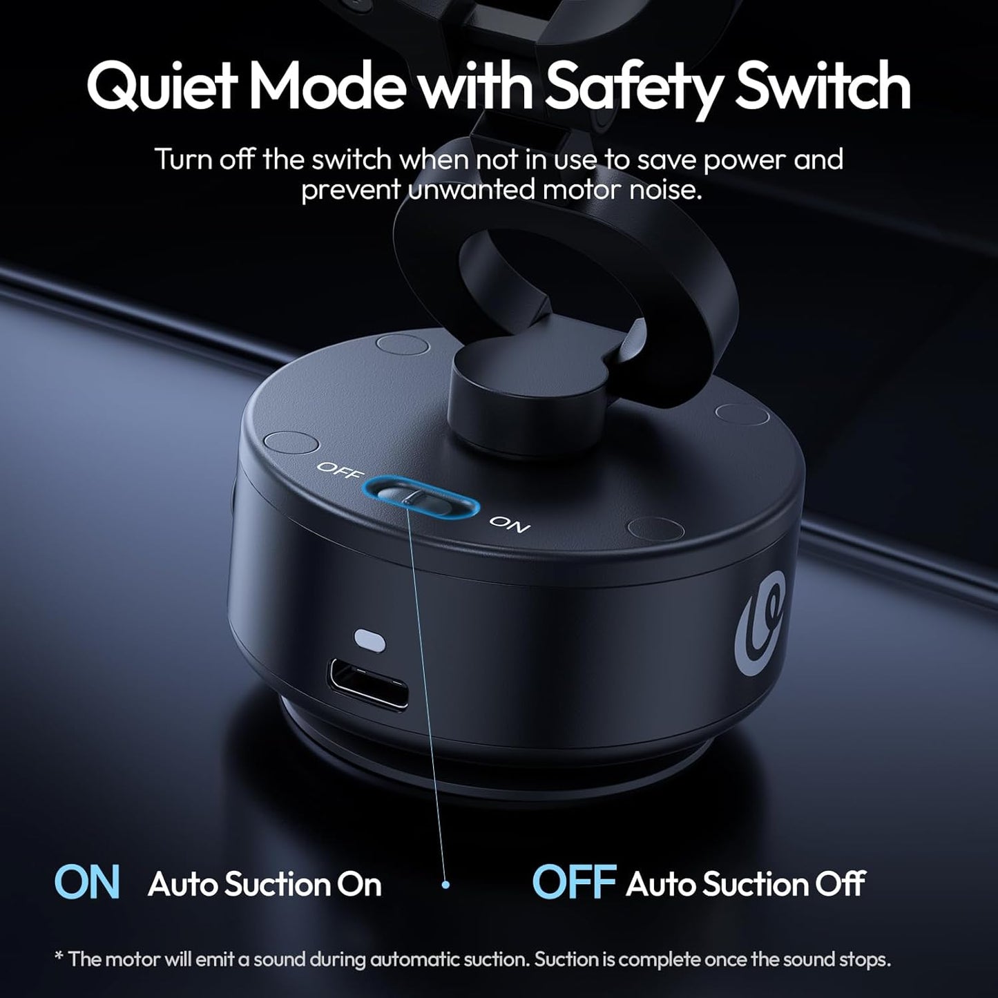 ULANZI SK22 Electric Magnetic Car Phone Mount 360° Adjustable Vacuum Holder
