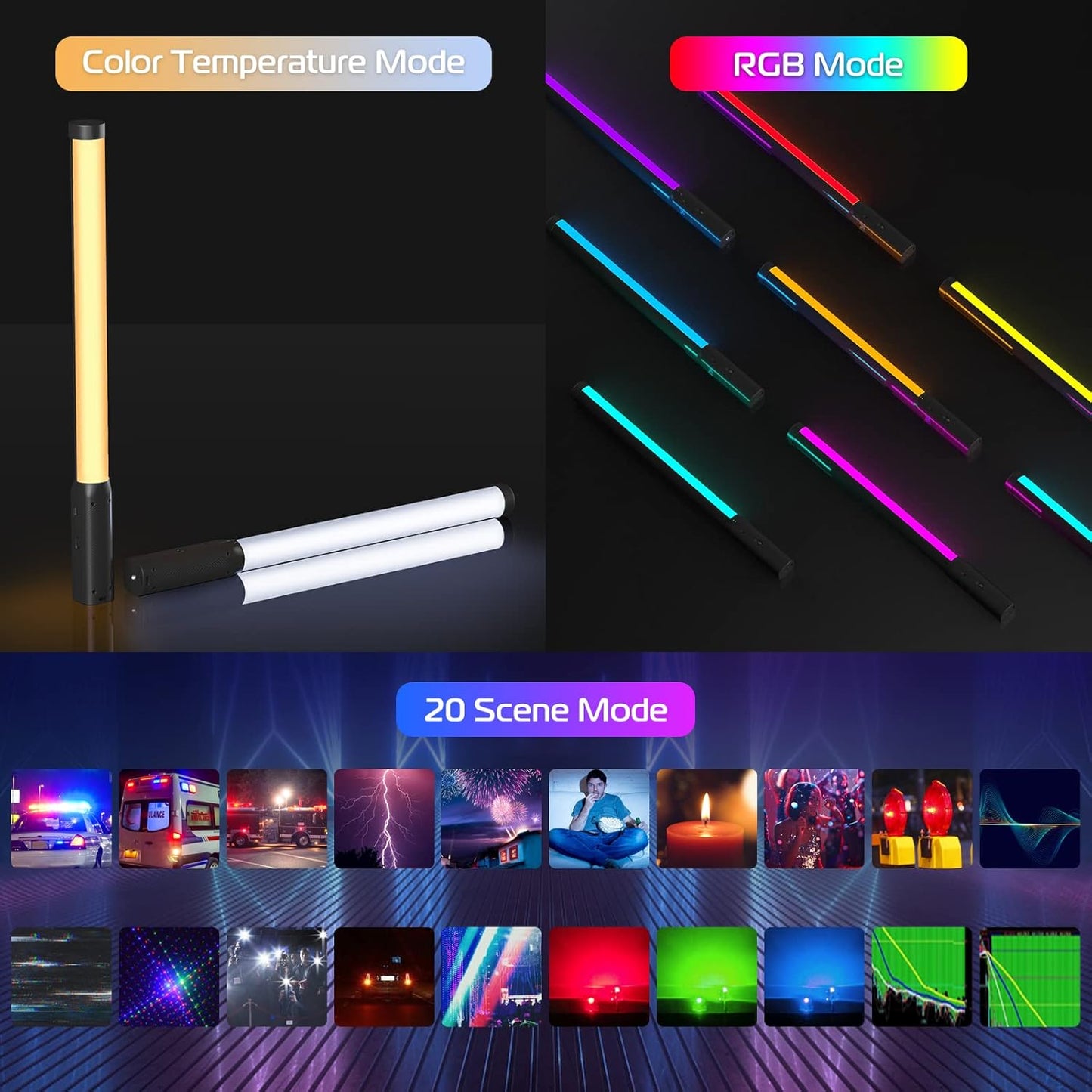 Ulanzi VL 119 RGB Light Stick 2500K-9000K, CRI 95+, 2000mAh LED