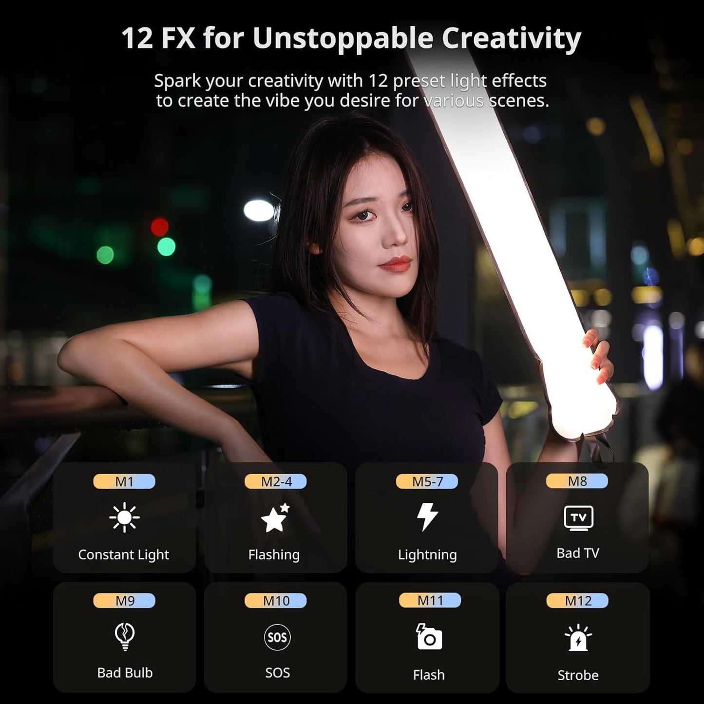 Ulanzi UA20 20W Bi-Color Inflatable Tube Light, 2700K-6500K, CRI 95+
