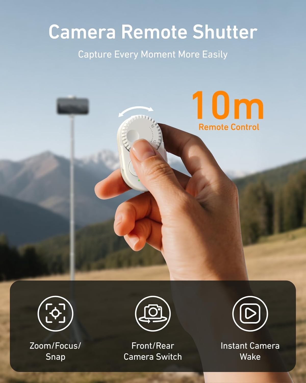 TELESIN 50" Selfie Stick Tripod for iPhone, 360° Adjustable Stand with Zoom Remote