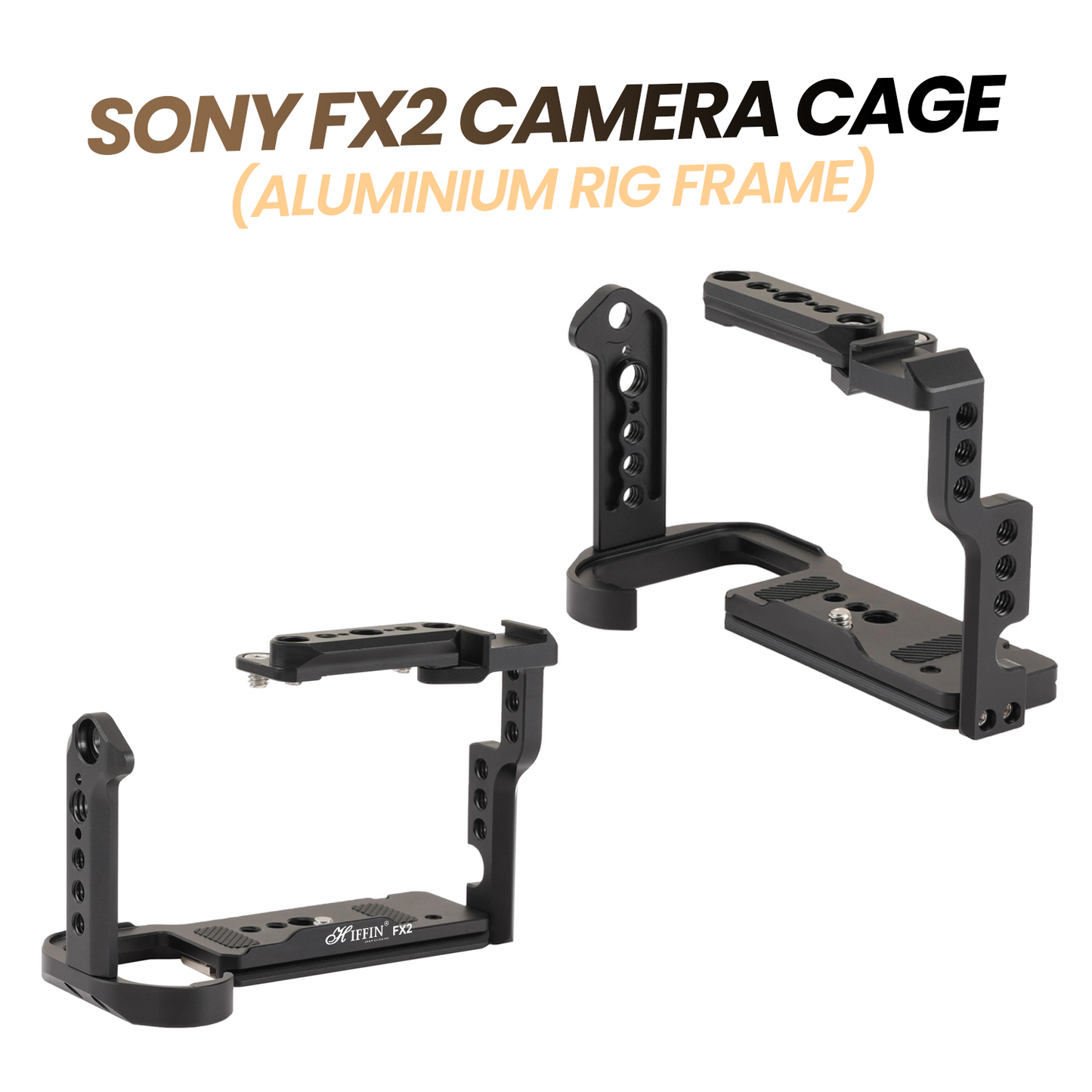 FX2 Metal Camera Cage Arca-Type Quick Release Cold Shoe 1/4″ & 3/8″ Thread Mount