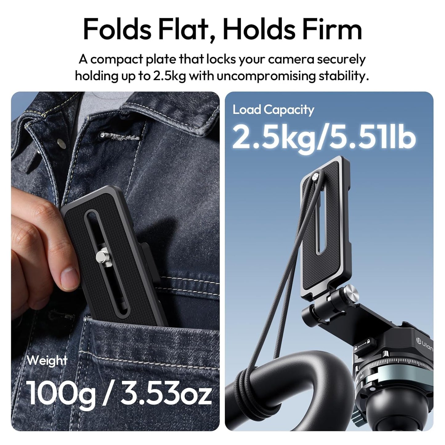 ULANZI UKA11 Foldable L Bracket QR Plate for Sony Canon Nikon Fuji