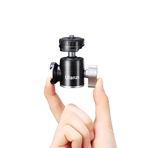 ULANZI U-60 Mini Ball Head, Dual Cold Shoe Mount, Aluminum Alloy 360° Swivel