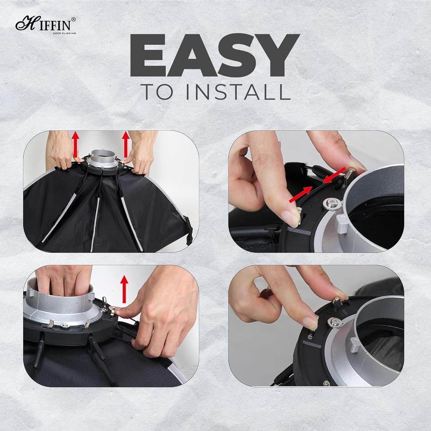 Bowens Mount 65cm/90cm Octagonal Softbox – Lightweight Portable Diffuser for LED Video Light