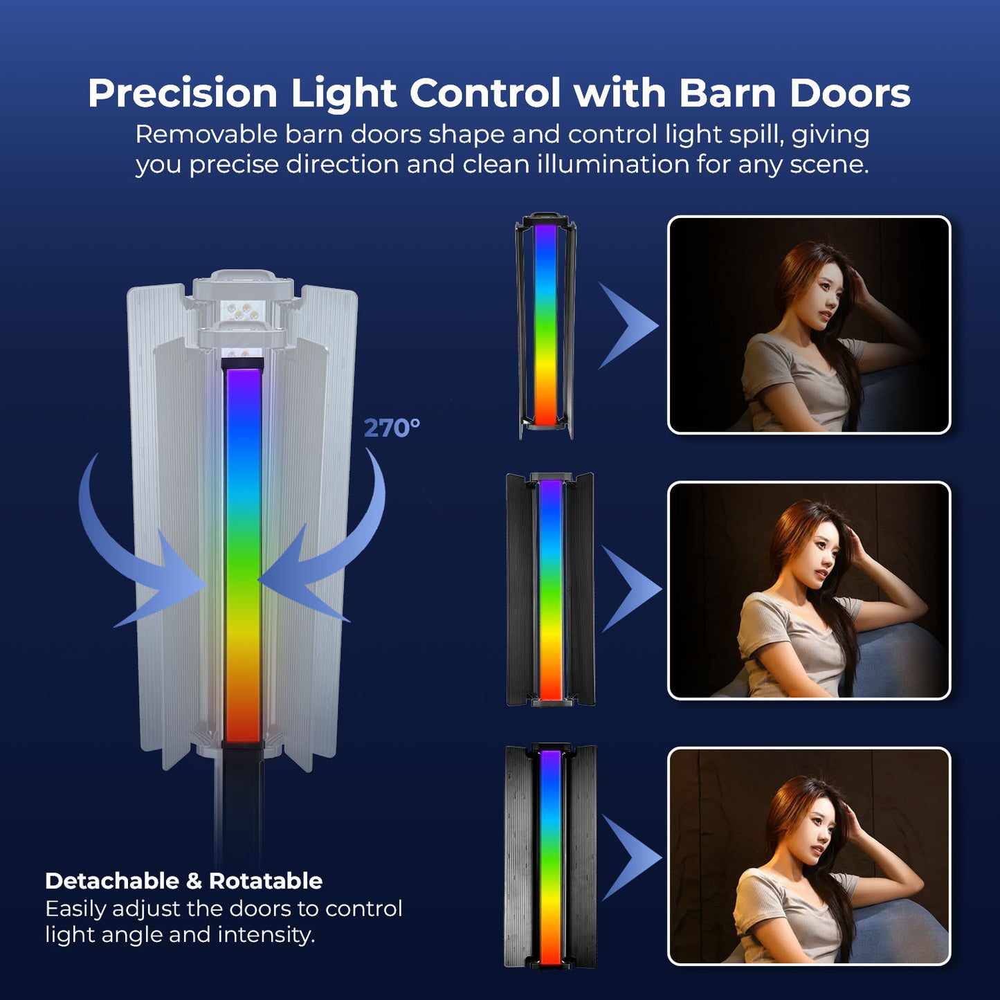 HF-1000 RGB LED Light Stick | 60 Watt, 18700 Lux | 2500K-9000K | CRI 95+ | 24 FX | App Control