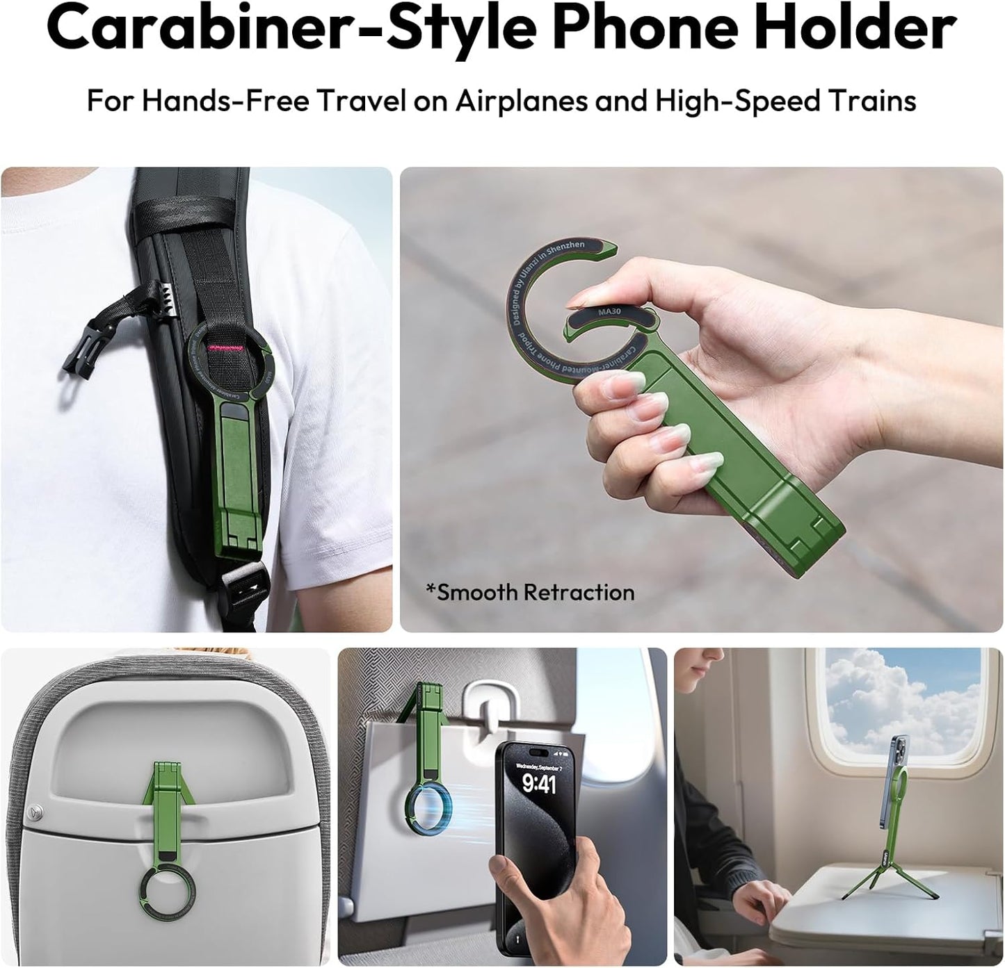 ULANZI MA30 Magnetic Phone Tripod Stand for iPhone 16 15 14 13 12, Green