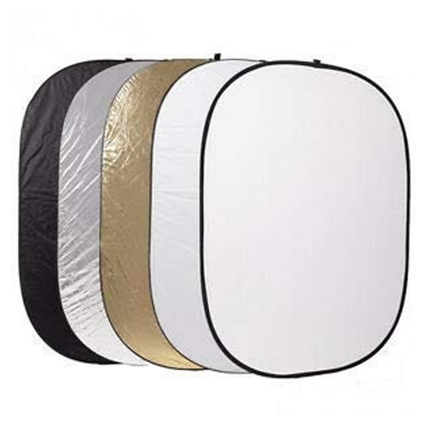 HIFFIN® Portable 5 in 1 59"x79"/150x200cm Translucent, Silver, Gold, White, and Black Collapsible Round Multi Disc Light Reflector for Studio or Any Photography Situation