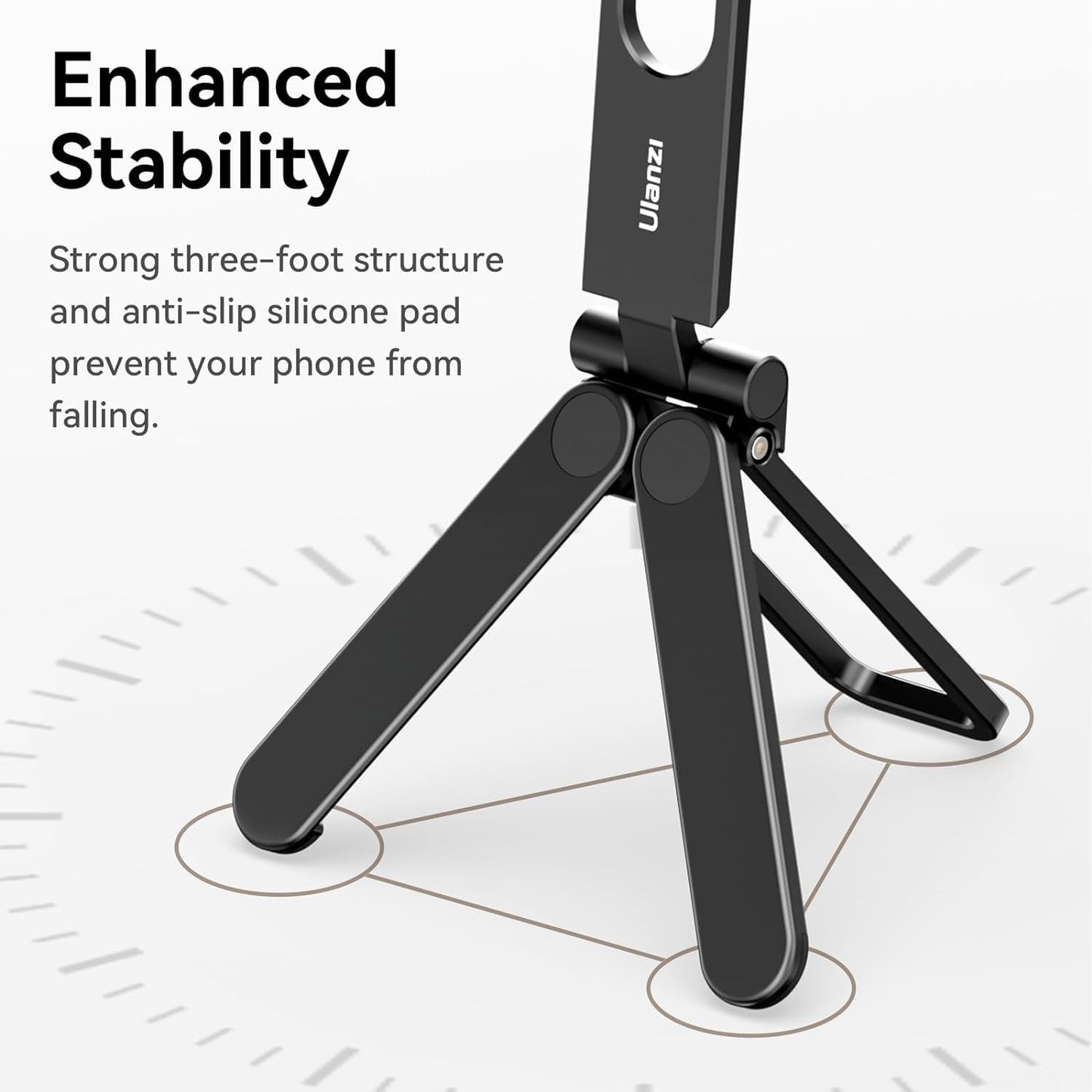 ULANZI MA26 Phone Tripod  – Foldable, 2 Cold Shoe, Compact, Lightweight