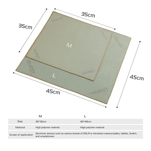 ULANZI Magic Universal Storage Cloth, Easy Wrapping and Safe Protection from Collissions, Bumping and Friction for Camera & Digital Accessories (35 * 35cm)