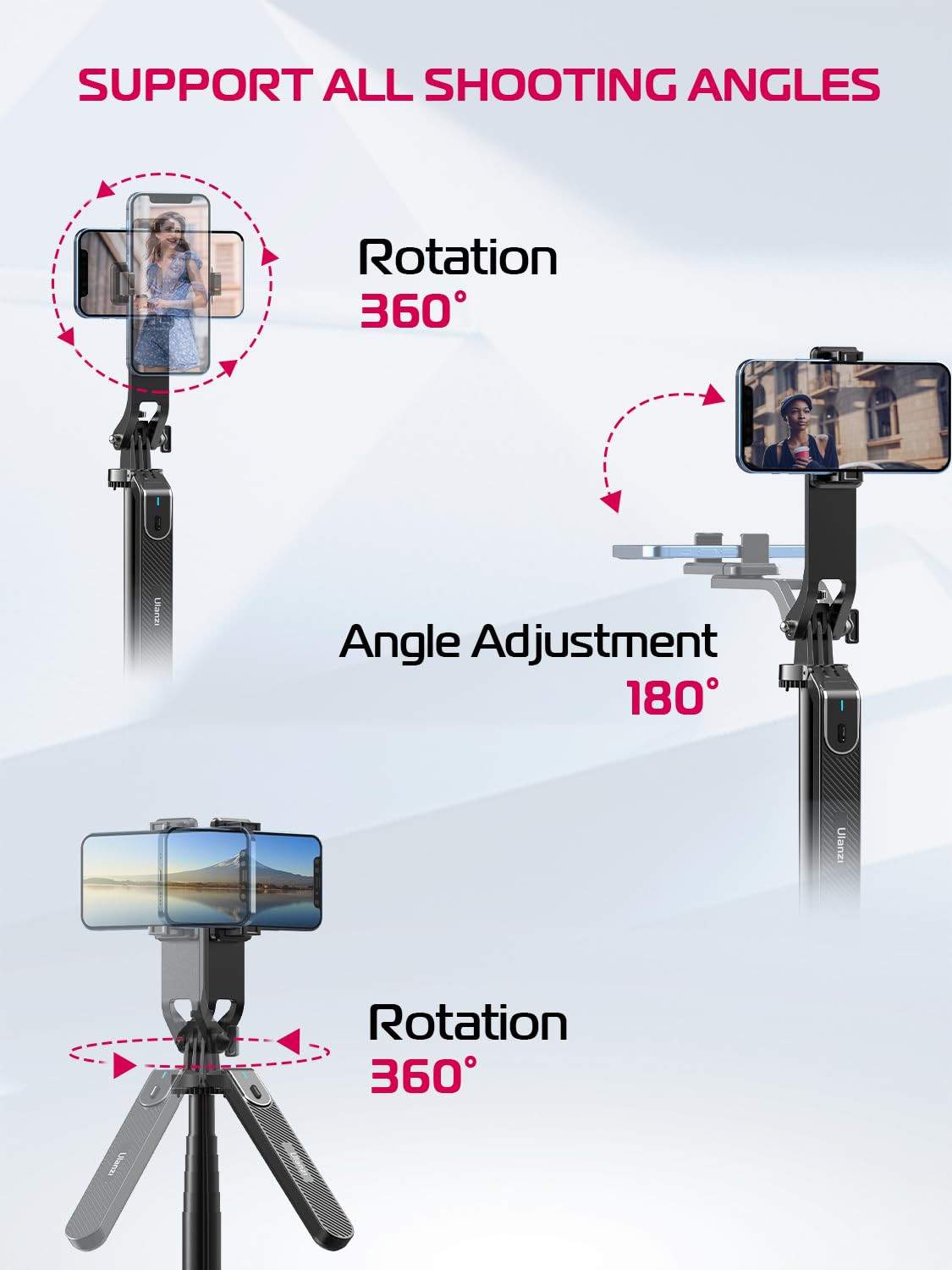 ULANZI MA09 71" Phone Tripod Stand with Remote & Clip