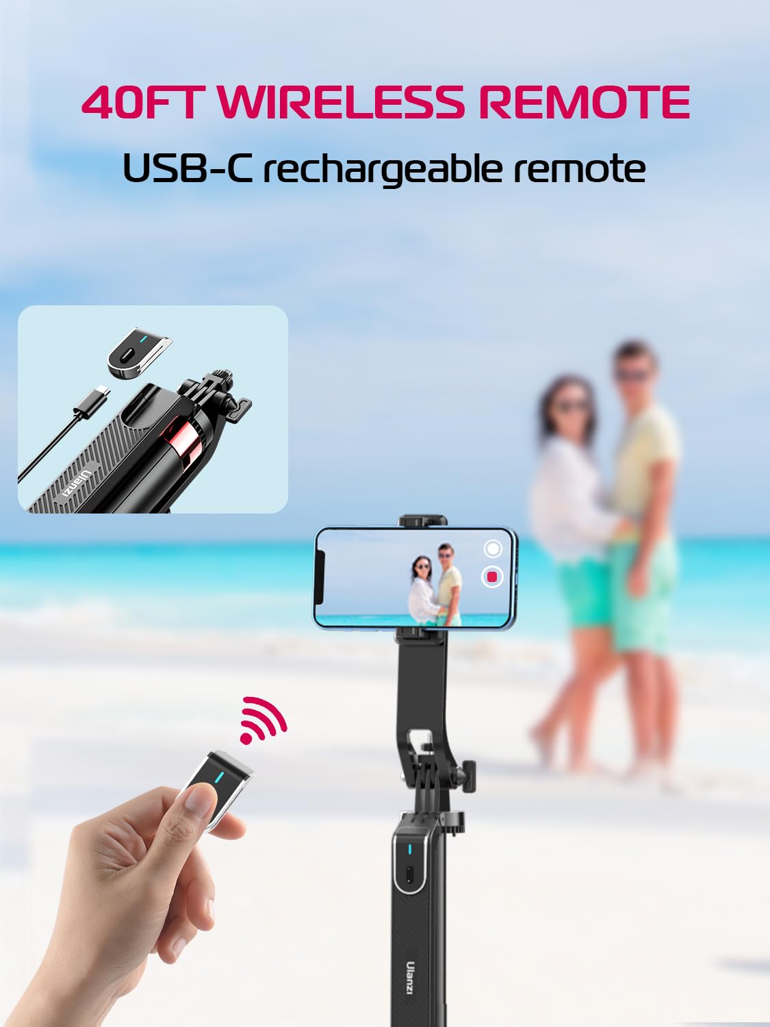 ULANZI MA09 71" Phone Tripod Stand with Remote & Clip