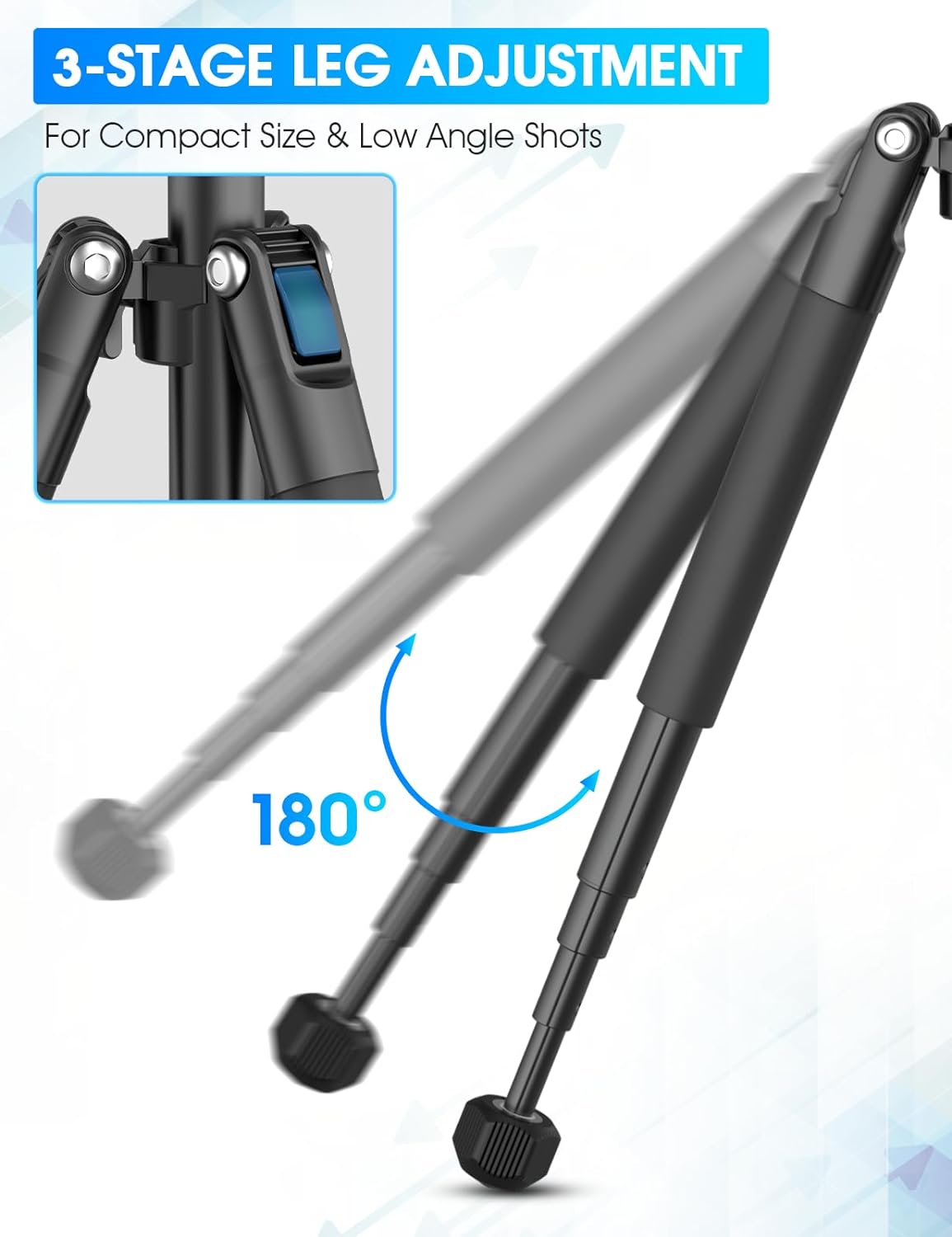 ULANZI MT-63 57" Foldable Tripod, 2-in-1 Clip, 5KG Load, Ball Head