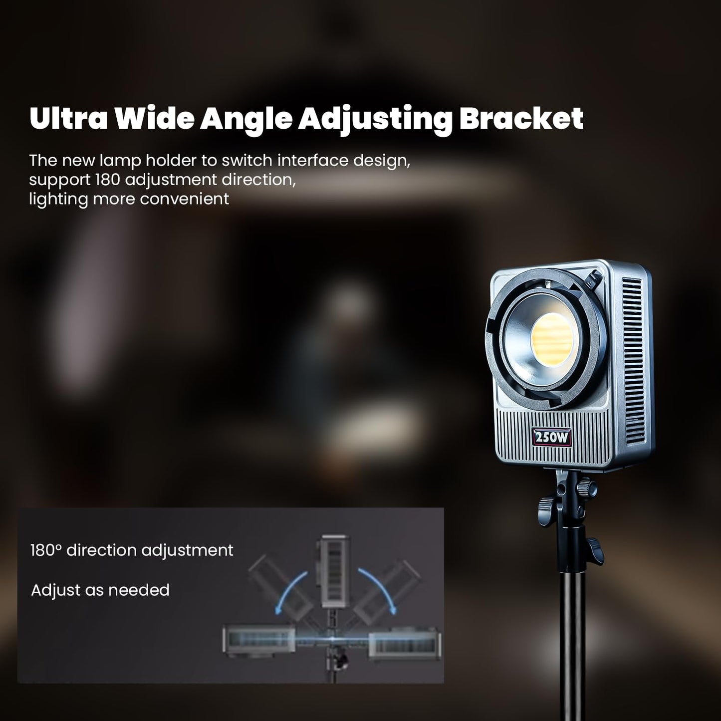 Compact 250 Watt PRO Wonder Series 250W Bi-Color Light | 17,800lm | CRI 95+ | CCT 2700K-6500K | Bowens Mount | App Control