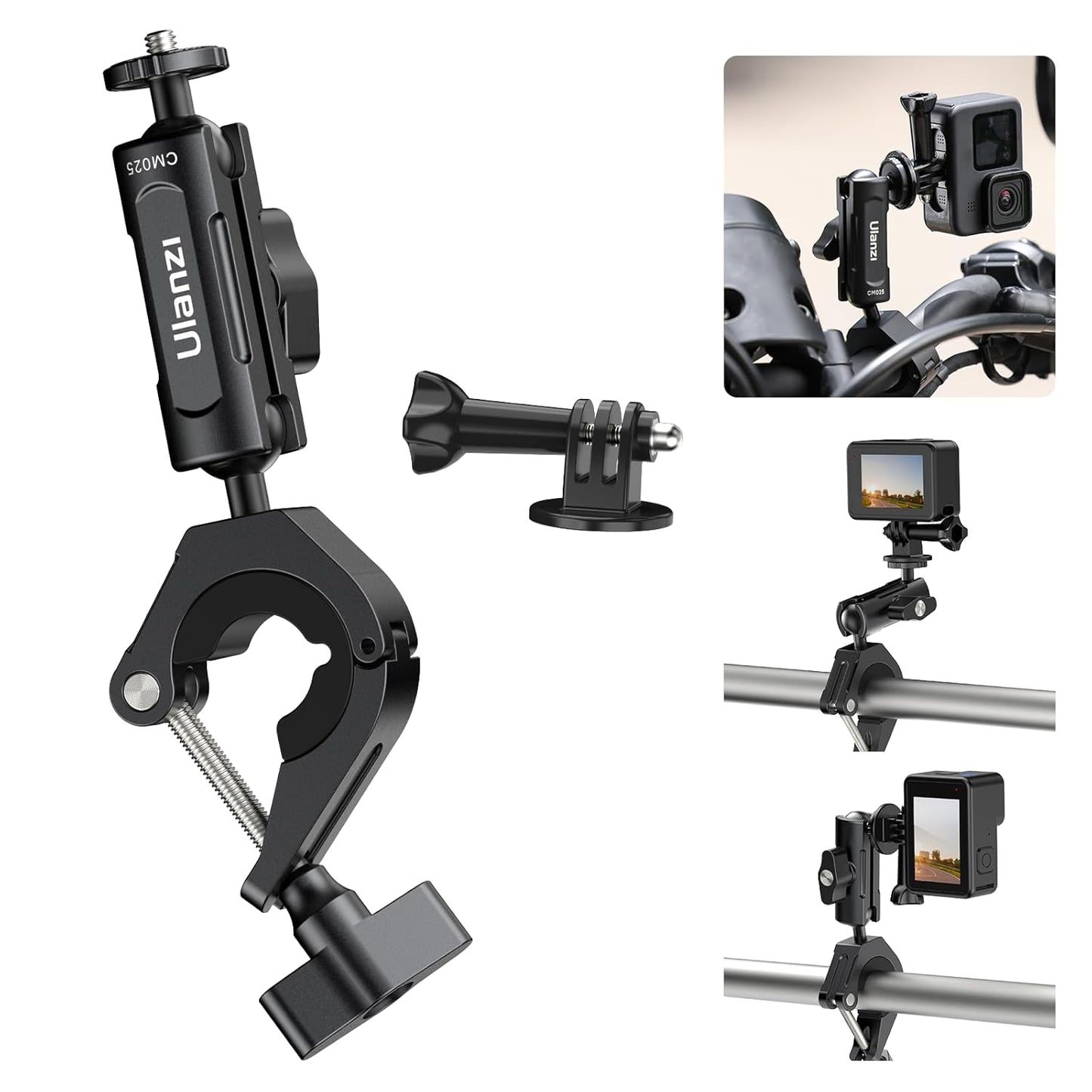 ULANZI 360° Motorcycle Camera Mount w/ GoPro Adapter 8–35mm