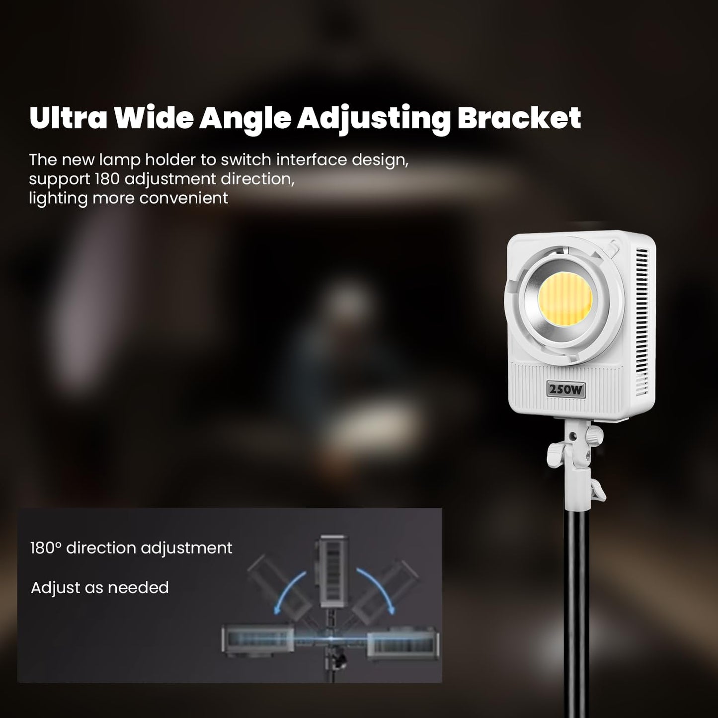 Compact 250 Watt Bi-Color Light | 15,300lm | CRI 95+ | CCT 2700K-6500K | Bowens Mount | App Control
