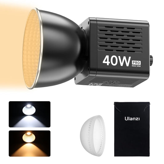 40W Pro LED Video Light 2500K-6500K, Dual Color, COB