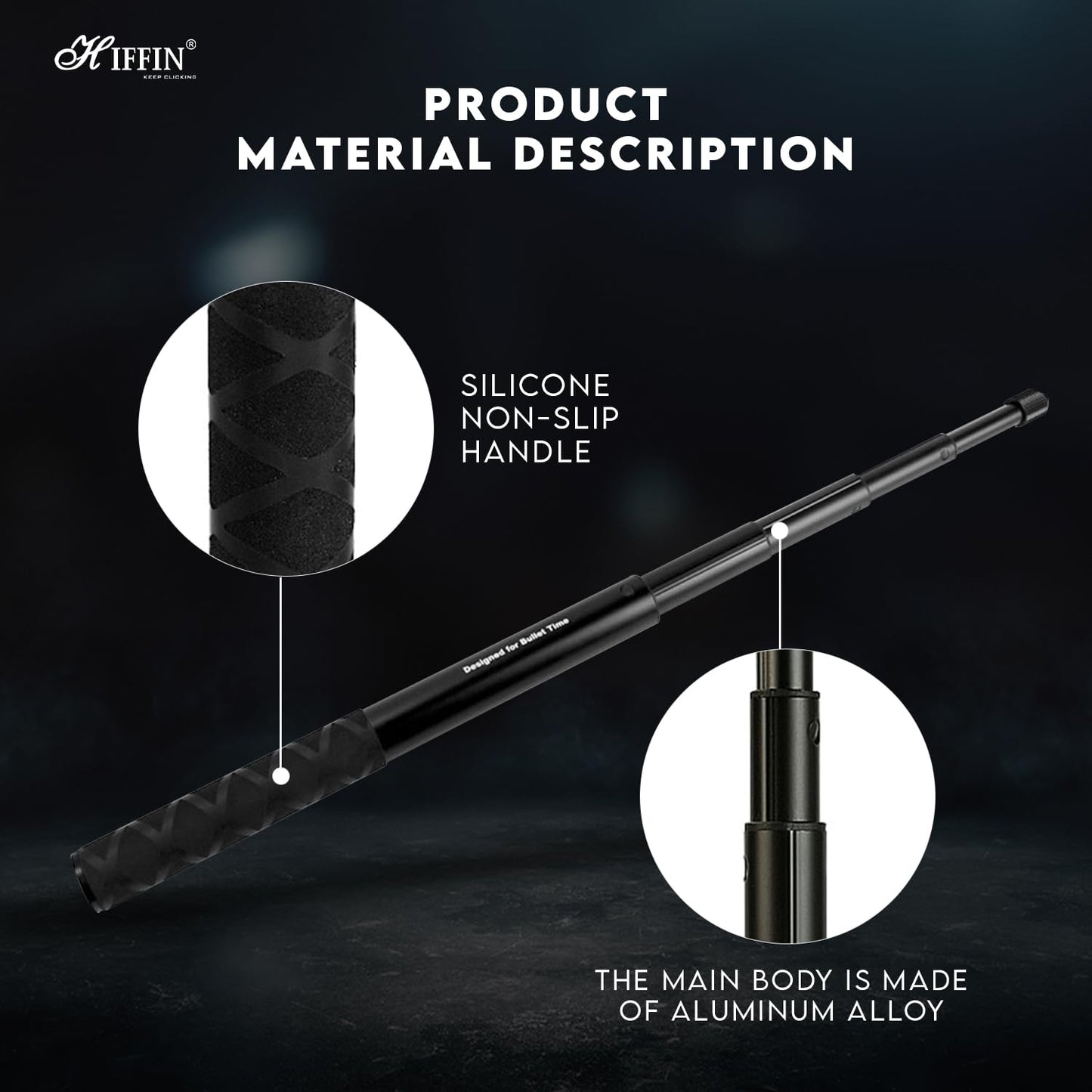 HIFFIN 3 in 1 Invisible Bullet Time Handle Kit with Foldable Tripod Extension Monopod Rod for Insta 360 X3 / Insta 360 ONE X 2 / Insta360 ONE X/Go Pro Series Accessories