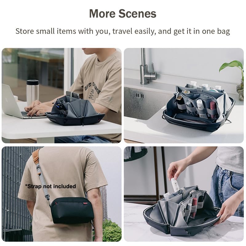 ULANZI Traker Tech Pouch Mini 2L, Electronics Organizer, Black, 220×95×140MM