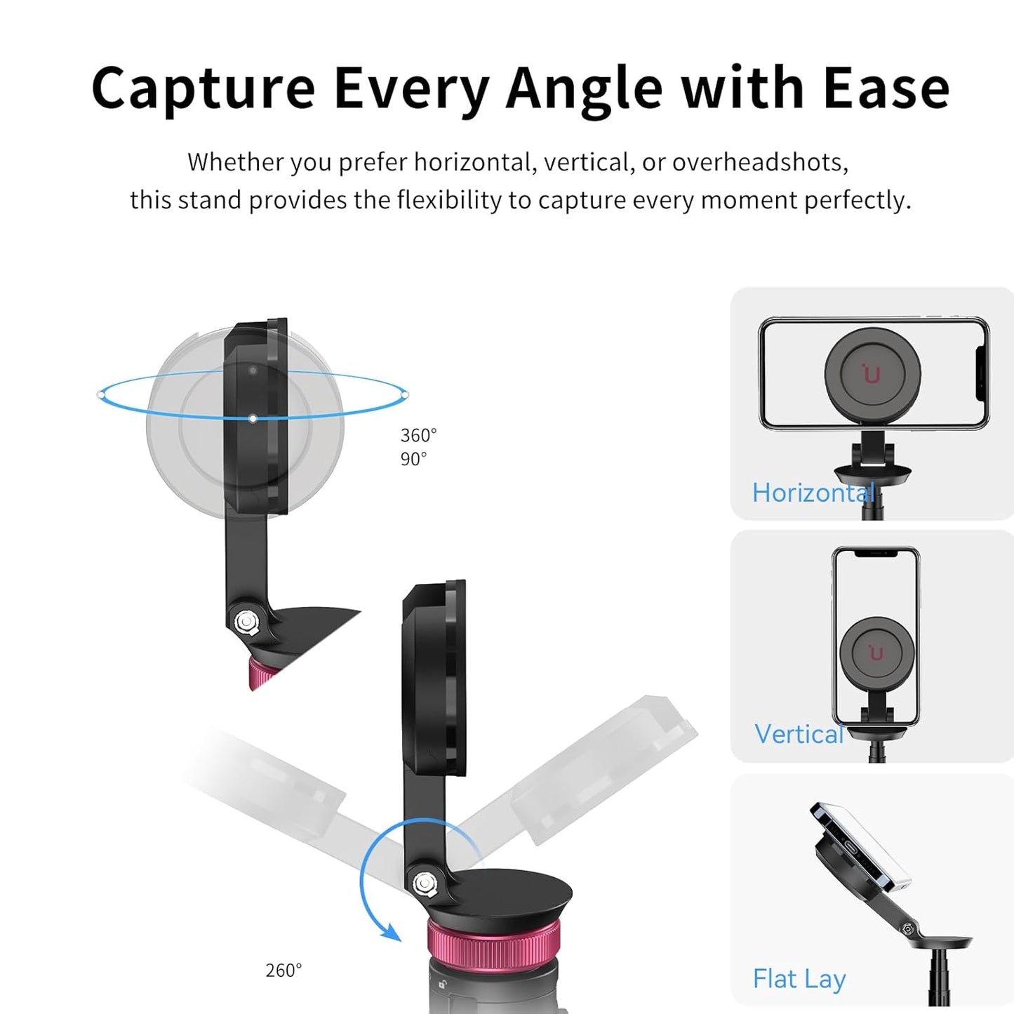 Ulanzi MT-84 61" Phone Tripod, Magnetic Selfie Stick with Remote for iPhone