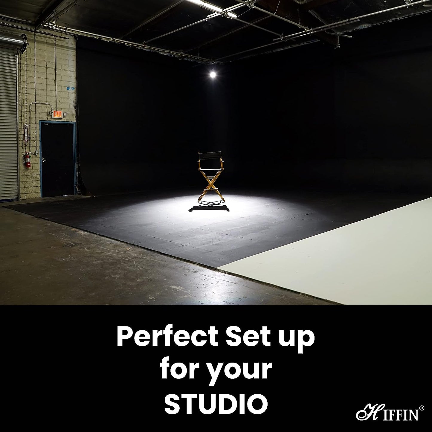 HIFFIN Professional 8x12Ft Black Screen Backdrop for Photography Background, Large Black Screen for Photoshoot