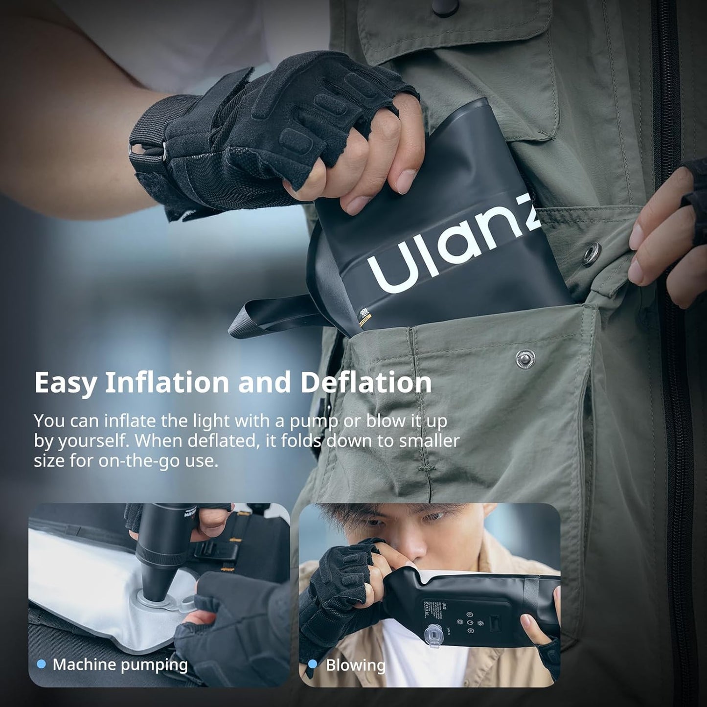 Ulanzi UA20 20W Bi-Color Inflatable Tube Light, 2700K-6500K, CRI 95+